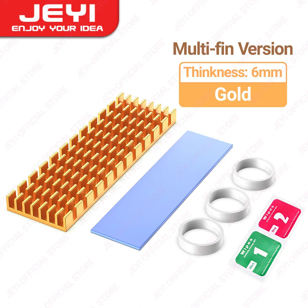 JEYI M.2 2280 SSD Heatsink Aluminum Cooler Multi-version NVMe Radiator with Thermal Pad,Dust Paper for PS5/PC/Laptop