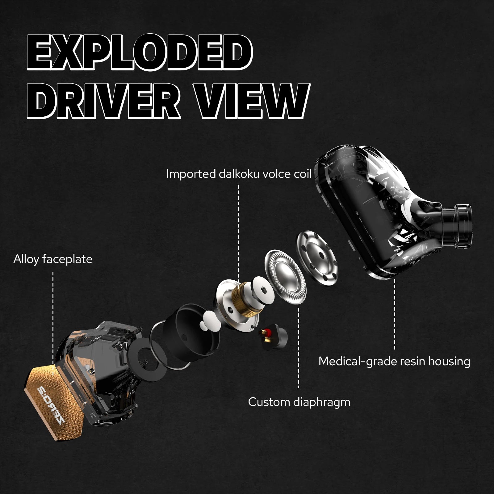 7Hz x Crinacle Zero 2 Updated Earphones10mm Dynamic Driver IEM Wired Earbuds Gaming Earbuds with OFC IEM Cable for Musician