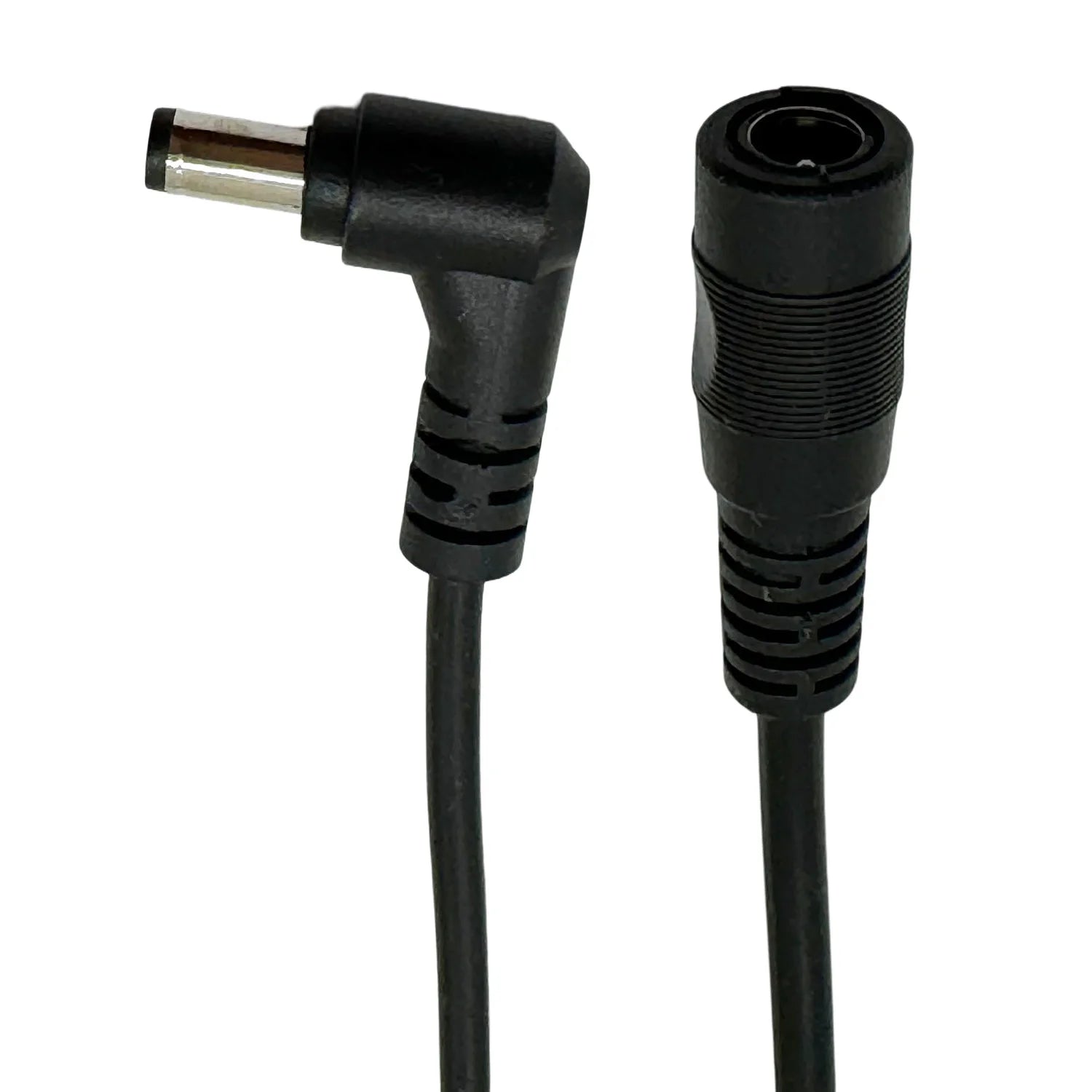 2pcs CCTV DC Power Plug 5.5mm X 2.5mm Male Right Angle To 5.5mm X 2.1mm Female Adapter Extension Adapter Cable Cord LED Strip