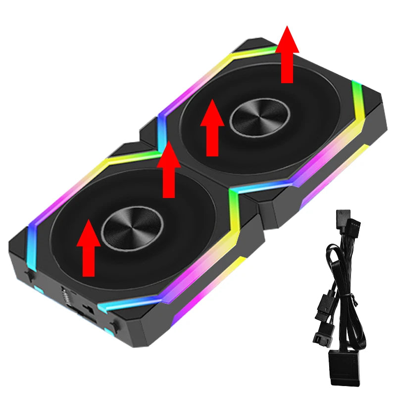JUMPEAK CS120 ARGB Cooling Fan 360mm 240mm Modular Stackable Splicing PWM Silent 120mm RGB Fans For Gaming PC Case Water Cooler