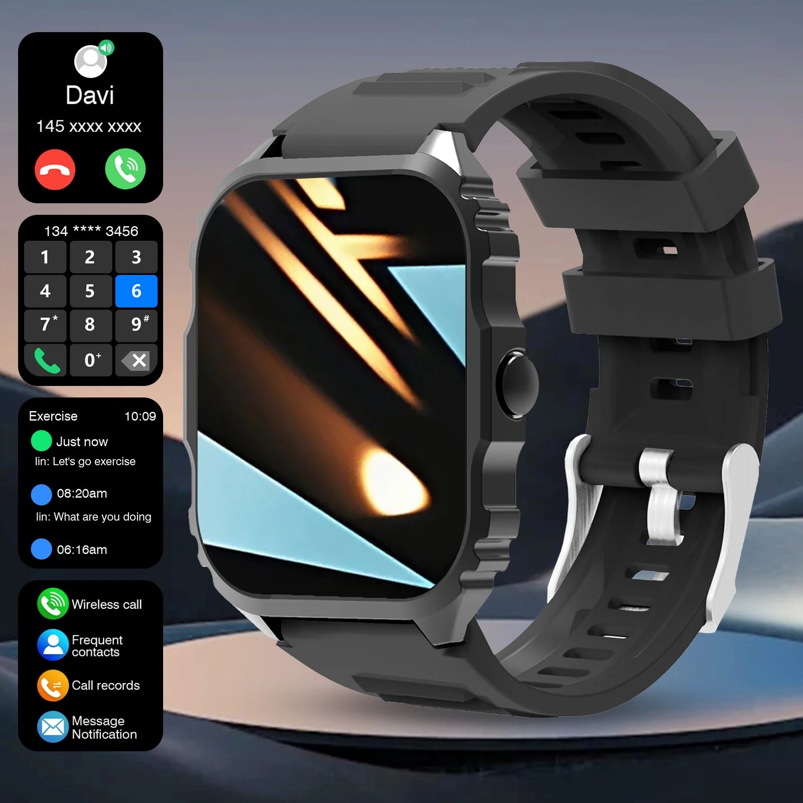2025 Smart Watch, Answer, Make, Call, Message Preview, Sport Modes, DIY, Dial, Weather Forecast, compatible with Android and iOS