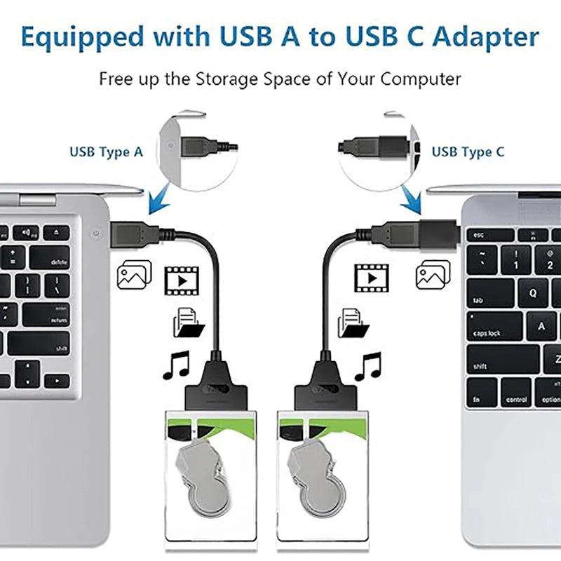 SATA to USB 3.0 Adapter Cable for 2.5 inch Hard Drive HDD/SSD Data Transfer,2in1 Sata Cable  External Hard Drive Converter