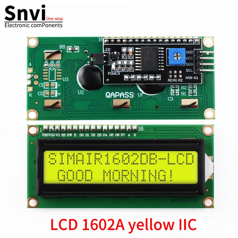 Snvi LCD1602 1602A LCD Display Module 16x2 Character Blue Yellow Green Gray Screen PCF8574 I2C IIC Interface 5V for Arduino