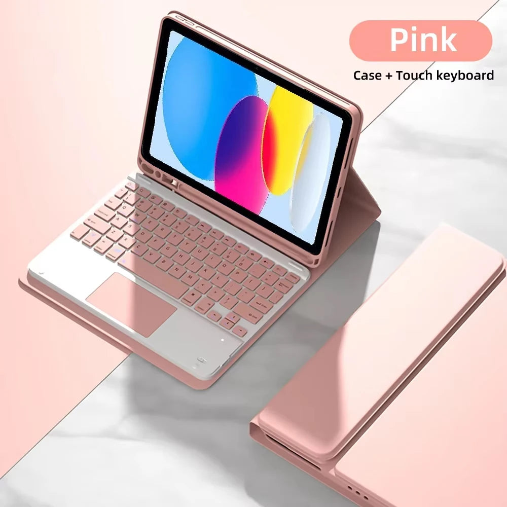 Keyboard Case For iPad 11 (A16) 2025/iPad 10th Generation 2022 10.9inch,Detachable Stand Folio Keyboard Cover With Pencil Holder