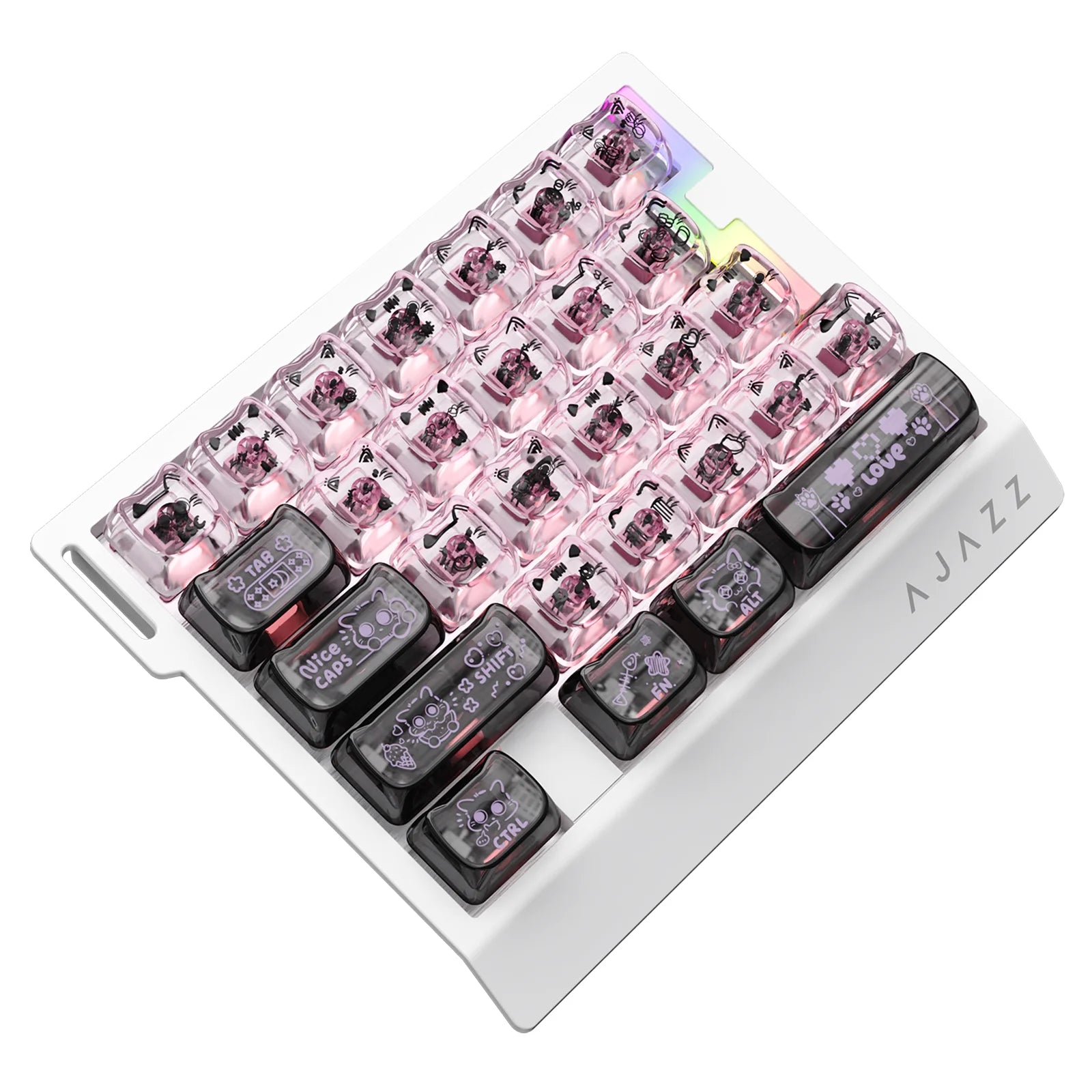 AK029 Wired Gaming Keyboard, 20 RGB Modes, 29 Keys, Hot-Swappable, Aluminum Panel