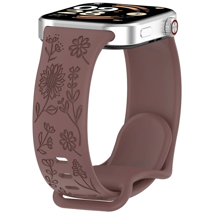 3D Carved Flowers Strap For Xiaomi Mi Smart Band 8 Pro/9 Pro/10 Pro Replacement Sport WristBand For Redmi Watch 4 5 6 Bracelet