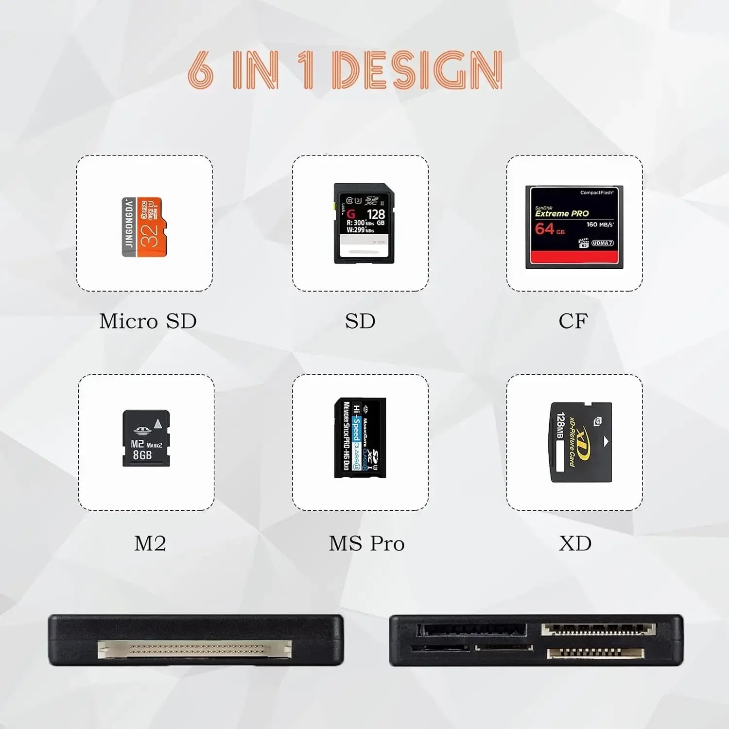 USB All-In-One Memory Card Reader External SD SDHC Mini Micro M2 MMC XD CF for MP3 Digital Camera