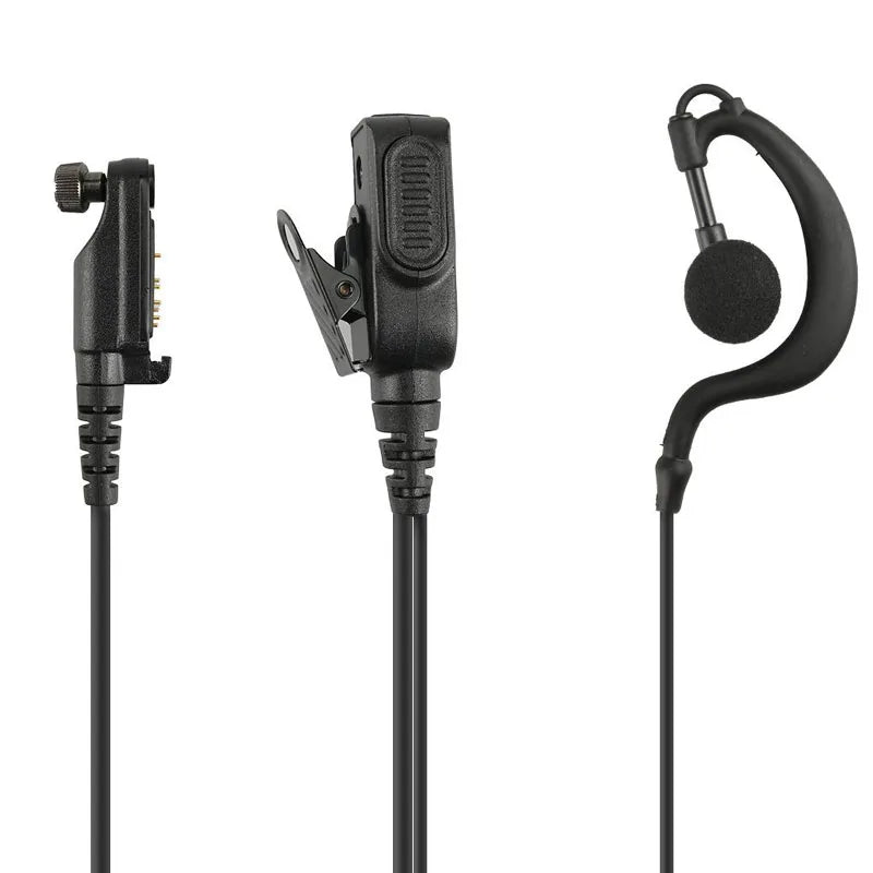 Hytera G-shape Earhook Earpiece PTT Mic Microphone Headset for HYT PD600 PD602 PD605 PD662 PD665 PD680 PD682 PD685 X1p X1e Radio