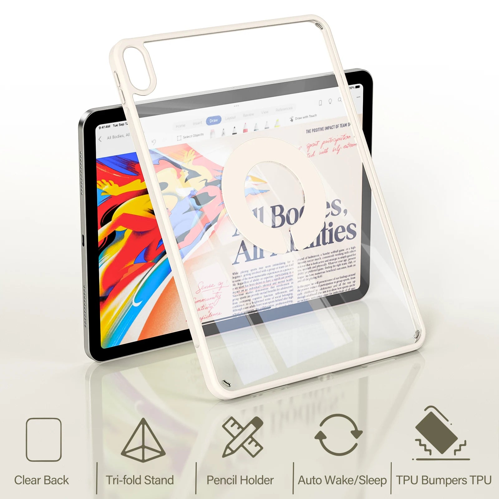 ZOYU For iPad Air 11 Air4/5 10.9 Magnetic Case, For iPad Pro 11 13 inch Mini6 10.2 9/8/7th Gen Rotate 360°Detachable Back Case