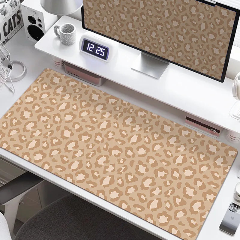 Pink Leopard Print Mouse Pad HD Printing Large Seaming Waterproof Mouse Pad Anti-slip Gaming Mouse Pad