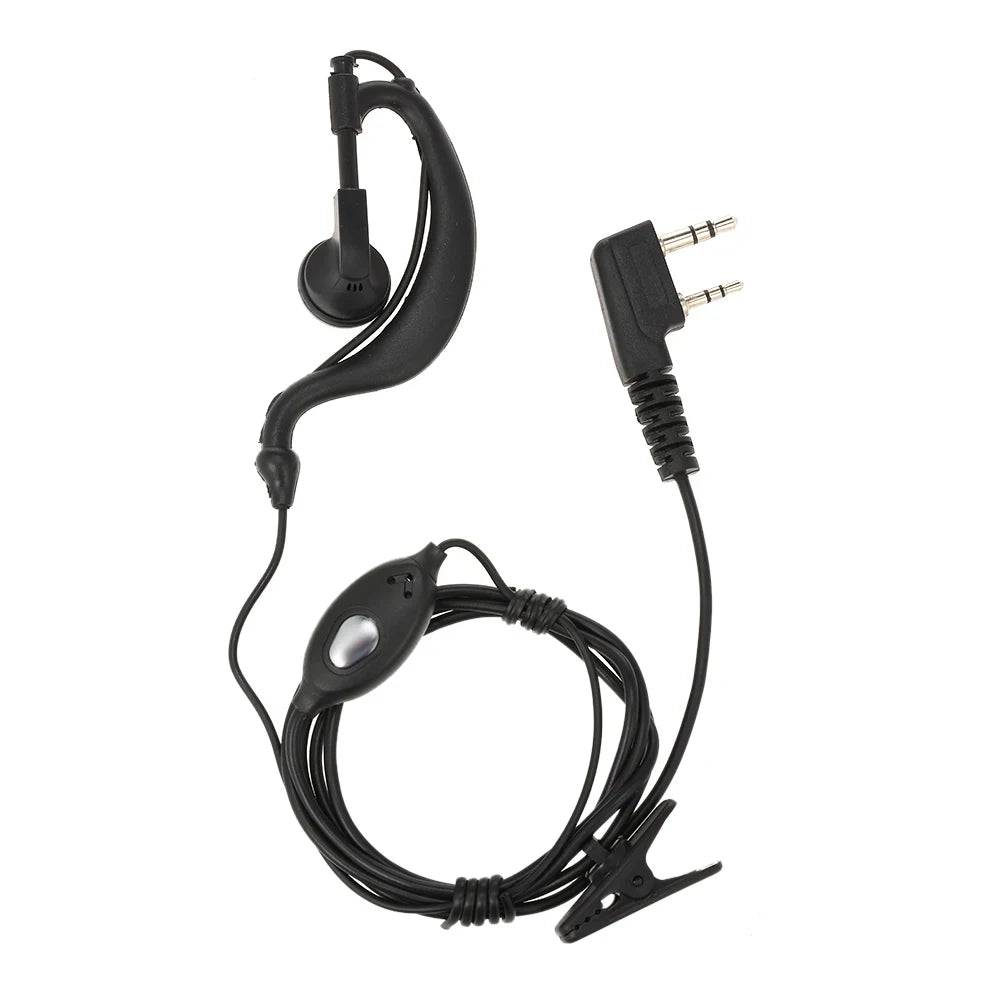 Walkie Talkie Headset Earpiece with Mic PTT for Motorola Two Way Radio Walkie Talkie 2 Pin M Plug / K Plug Earhook Design