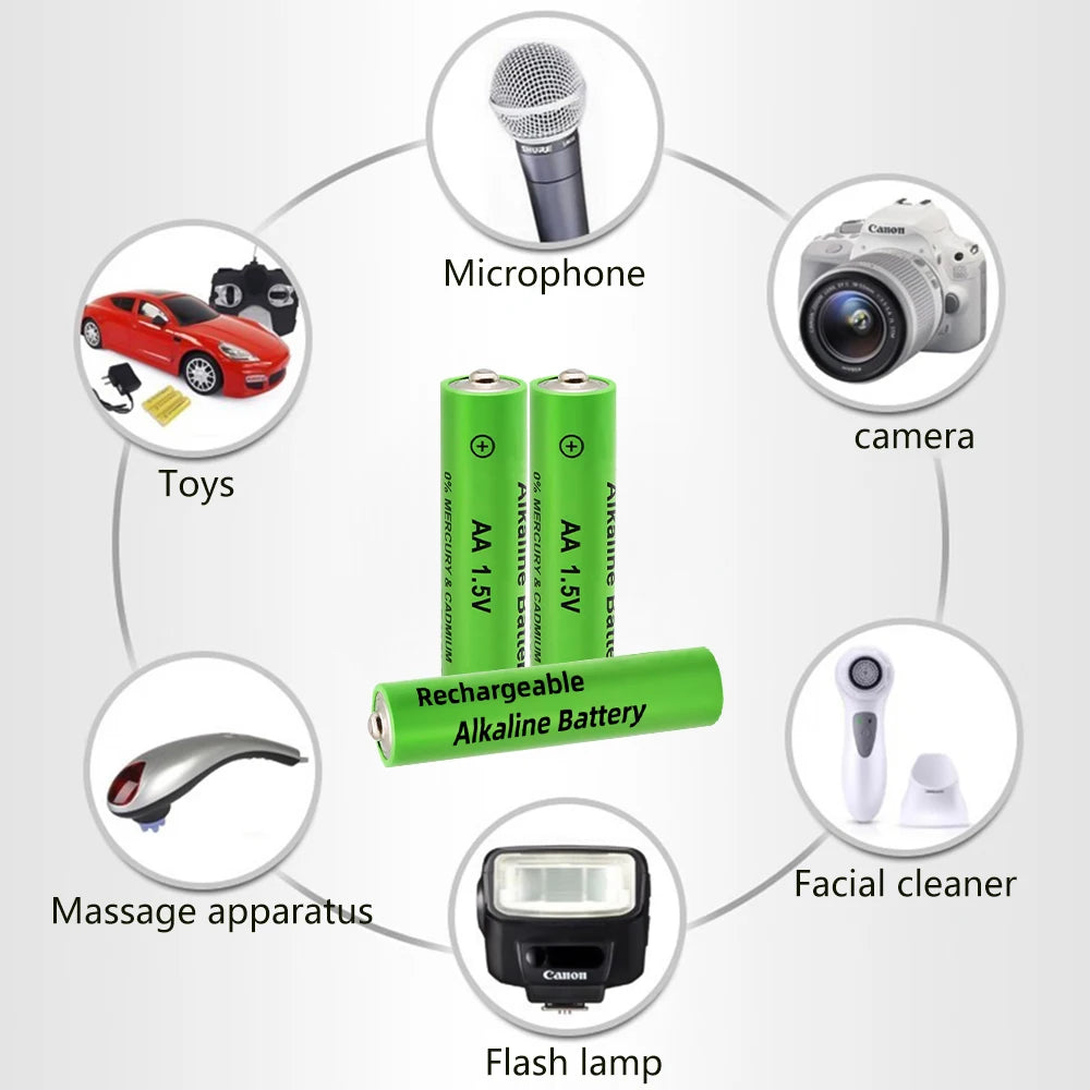 1.5V AA Rechargeable Alkaline Battery 3000mah For Torch Toys Clock MP3 Radio Video Game Digital Camera AA AAABattery