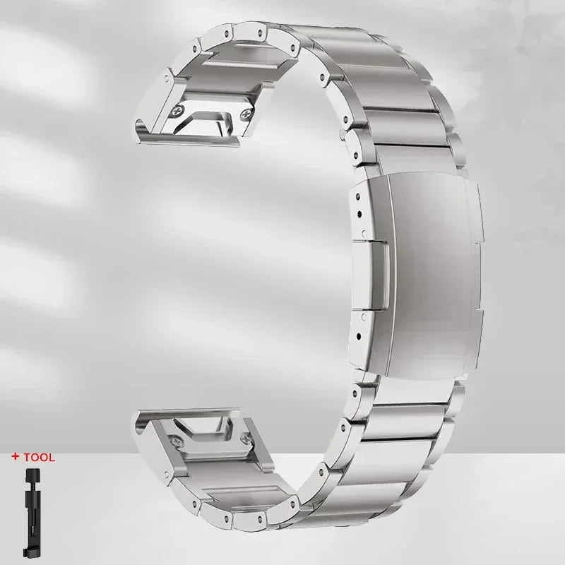 Quickfit Titanium Strap For Garmin 26mm 22mm Fenix 6/6X/6XPro/7/7X/5/5X/5XPlus/3 Metal Release Watch Band For Forerunner 945 935
