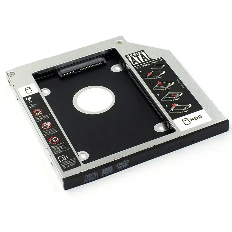 9.5 12.7mm HDD Caddy Aluminum Universa SATA 3.0 2.5" SSD CD DVD To HDD Case Optibay Enclosure CD-ROM ODD 1pcs
