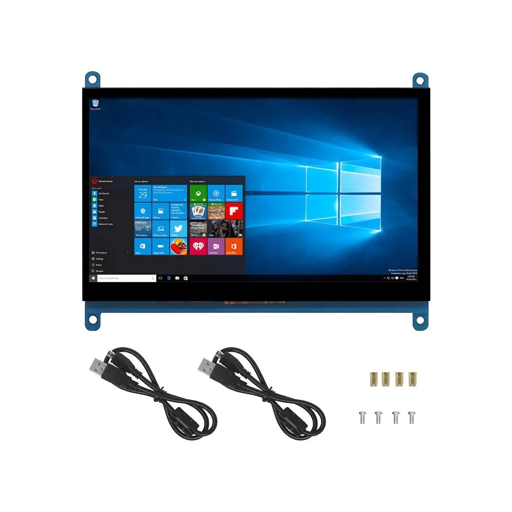 7 Inch Raspberry Pi 4/3/2/B/B+/A+ Monitor 1024x600 IPS 5-Points Capacitive Touchscreen Drive Free HDMI Display For Win 7/8/10