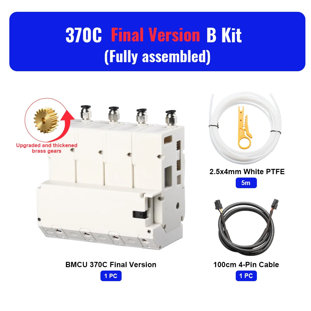 BLV BMCU Final 370C / 370C DM Upgrade Metal Gears, High‑Torque AMS Automatic Feeding MMU Solution for A1, A1 Mini, X1, P1 Series