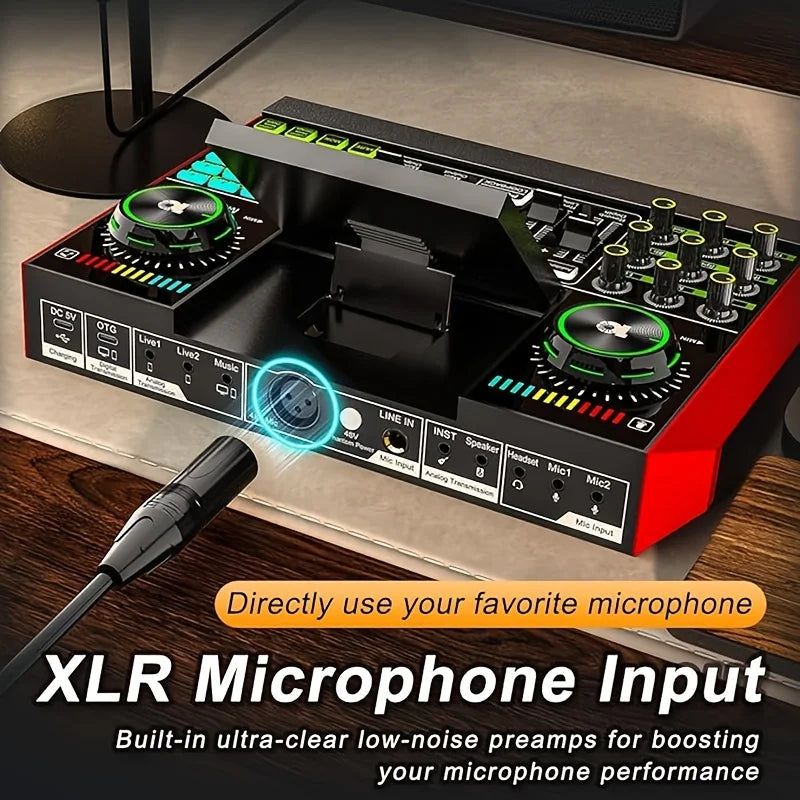 Tenlamp G10 Podcast Microphone Bundle with Live Sound Card Audio Mixer, Voice Changer DJ Effects XLR 3.5mm Interface for PC Smartphone Gaming Streaming Recording YouTube Studio Vlog