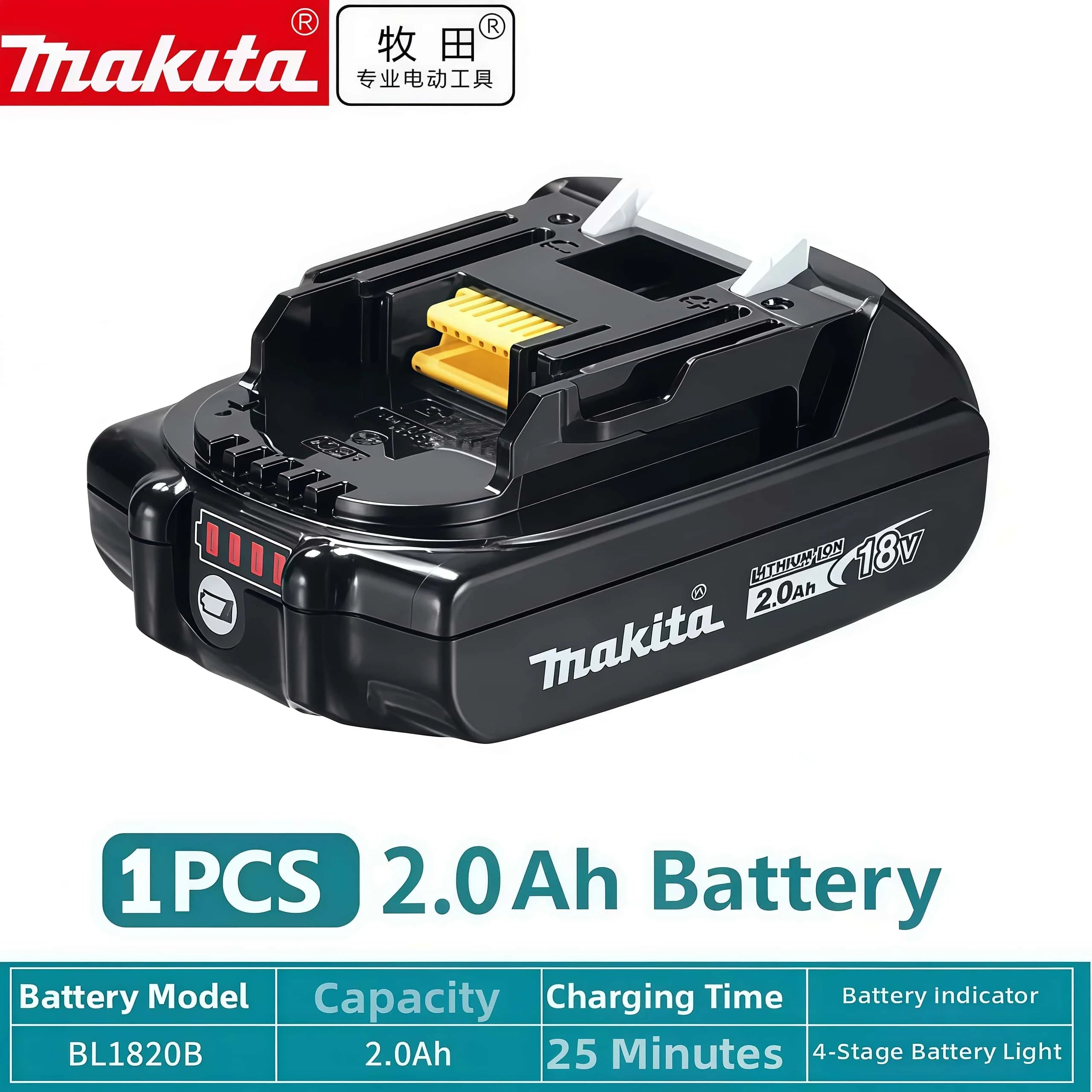 Genuine Makita 6AH BL1860B 18V Battery Power Tool Lithium-Ion Substitute LXT BL1850B BL1840B, Suitable for Use with BMS18V Screw
