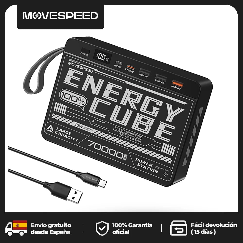 Movespeed Z70SE Power Bank 70000mh Power Station PD Fast Charging Powerbank External Battery Charger for Camping Outdoor