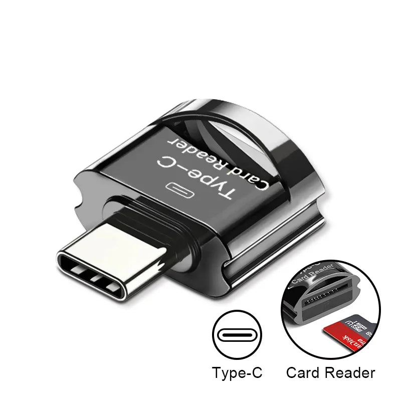 Plug and PlayType-CMini Mobile Phone Card Reader High SpeedTFCardOTGCard Reader High-Speed Stable Transmission