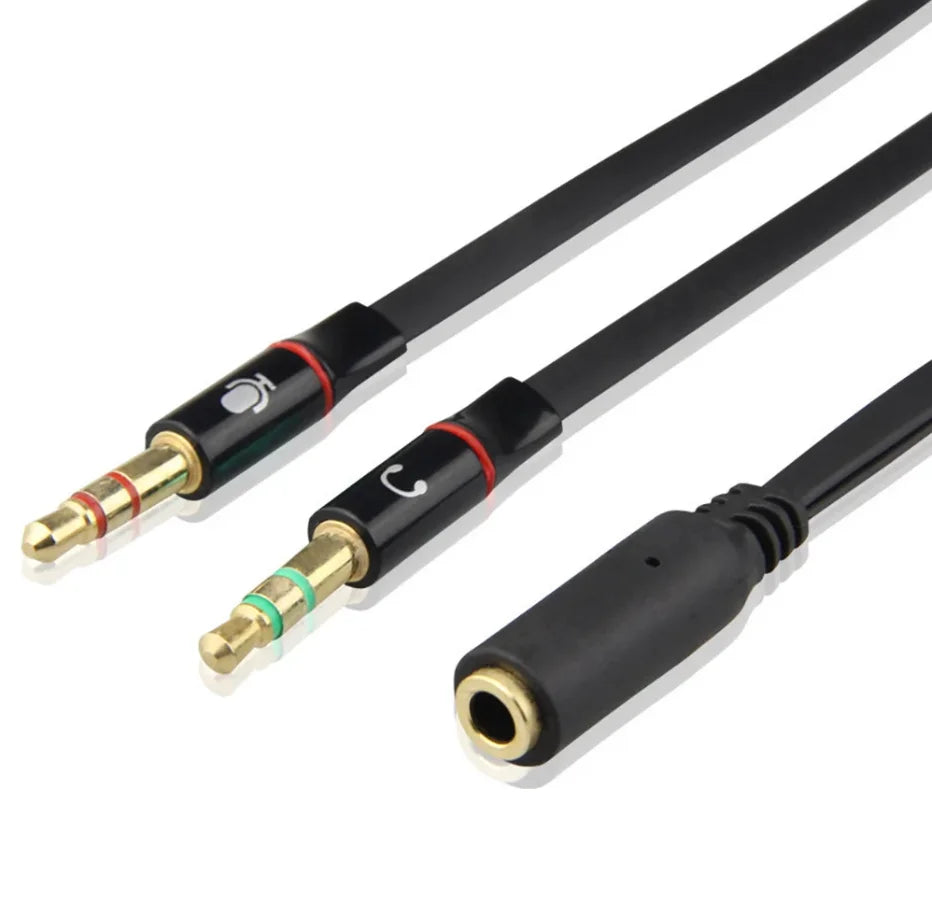 3.5mm PC Computer Audio Cable Earphone Cable Conversion Microphone Headset Converter Cable Headphone Jack Adapter Aux Splitter