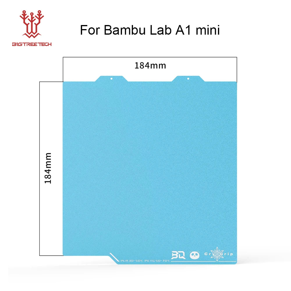 BIQU Panda Build Plate CryoGrip Pro Coating No Clog Spring Steel Double-sided for BambuLab X2D Voron Kobra Ender K1 3D Printer