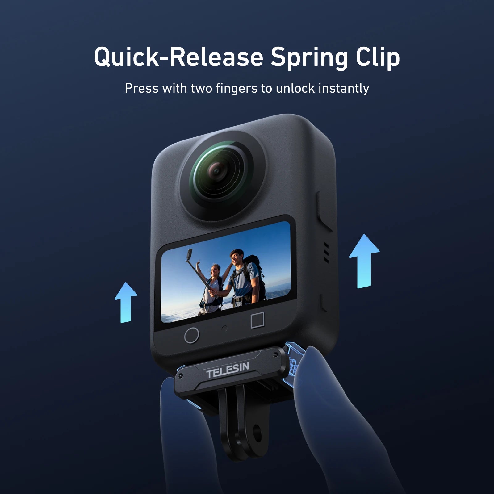 TELESIN Magnetic Two Claw Adapter Action Camera Accessories For DJI OSMO 360 Qucik Release Aluminium Alloy Dual Claw Interface