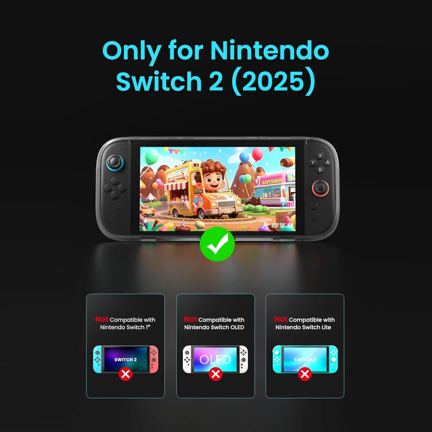 Ergonomic TPU Case for Switch 2 – Anti-Slip, Shock-Absorbing Cover for NS2 Game Console & Joy-Con Full Body Protection