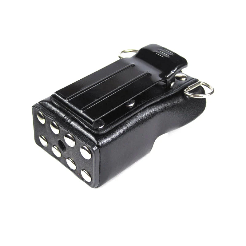 Black Hard Artificial Leather Case Holster Belt Clip for Motorola GP328 Plus GP328Plus GP388 GP344 GP638+ Radio Walkie Talkie