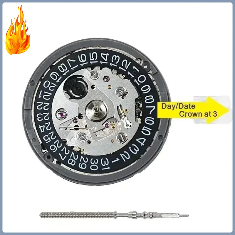 NH35 Premium Mechanical Movement NH35A White At 3/3.8/6 Date wheel 24 Jewels Automatic Self-winding High Accuracy Movt Replace