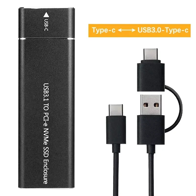 USB3.1 M.2 NVME SSD Enclosure Mobile Case Supports NVME Protocol To Type-C Solid Metal External Hard Disk Case Laptop Phone SSD