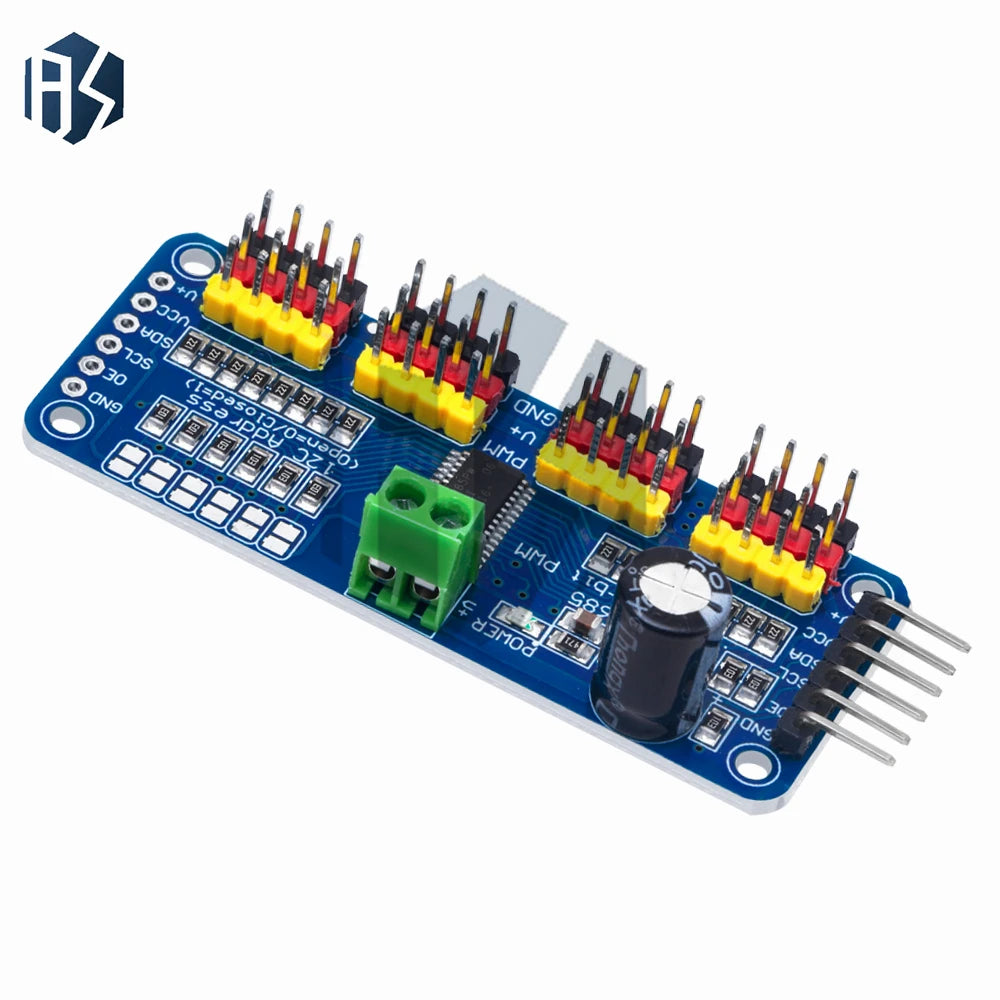 PCA9685 16-Channel 12-bit PWM Servo Driver Board with I2C Interface - Servo Shield Module for Arduino