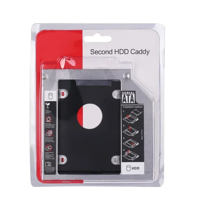 9.5 12.7mm HDD Caddy Aluminum Universa SATA 3.0 2.5" SSD CD DVD To HDD Case Optibay Enclosure CD-ROM ODD 1pcs