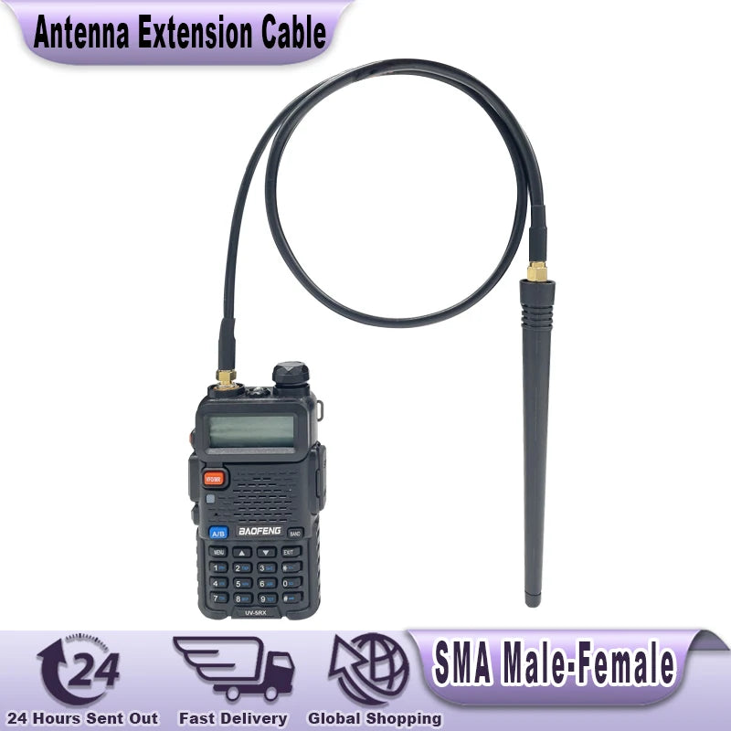 50/60/100cm Antenna Extension Cable AR-148/152 SMA Male-Female Radio Coaxial Cable For Baofeng UV-5R UV-9R UV-82 Walkie Talkie