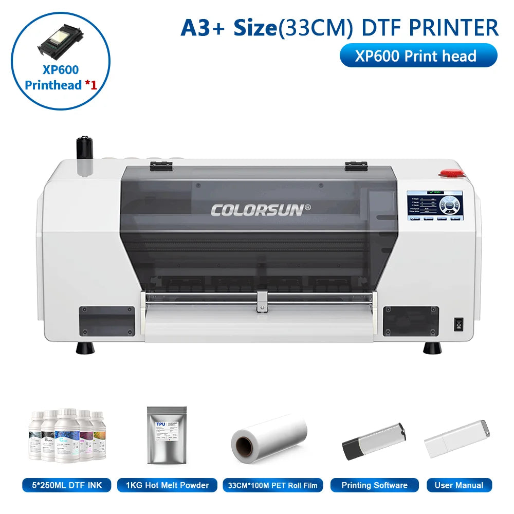 Colorsun DTF Printer For Epson L800/R1390/XP600 Impressora A3/A4 DTF T-Shirt Printers For T-Shirt Hoodies Cloth all Fabric