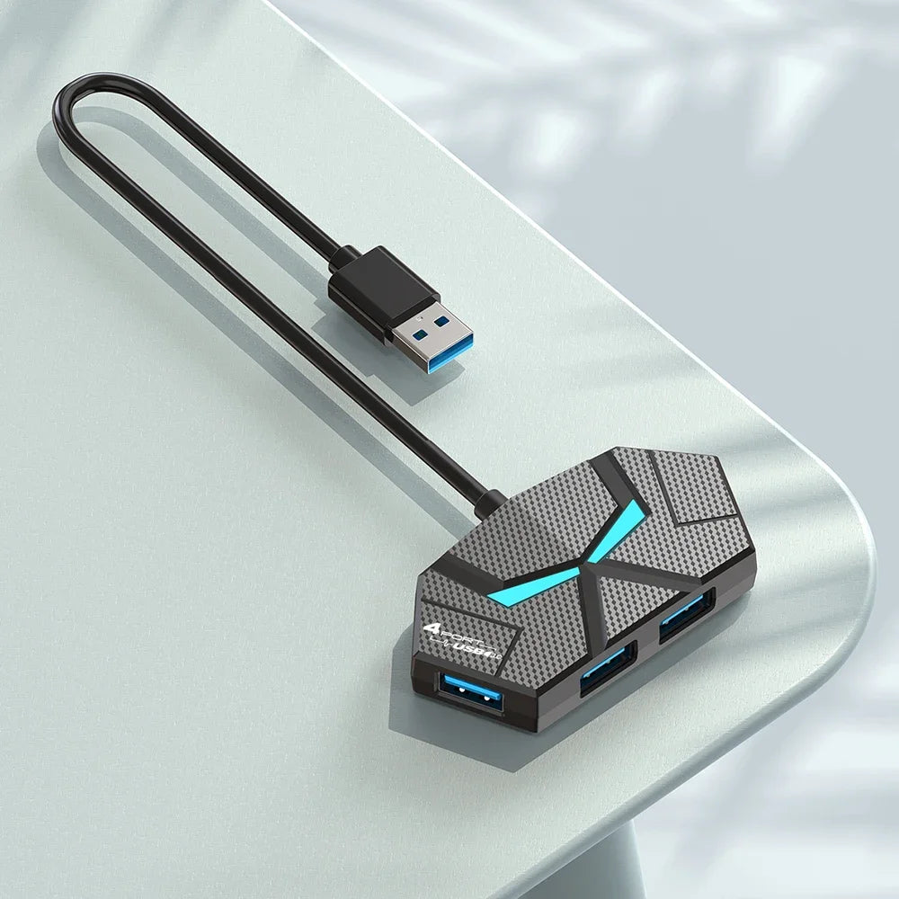 7 Ports USB 3.0 HUB Type C Docking Station 5Gbps High Speed Transmission Splitter Adapter For Laptop Hard Drive Mouse Keyboard