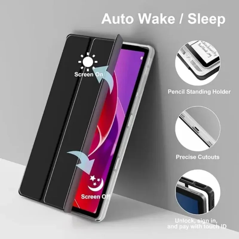 For Lenovo Idea Tab 11'' Case Tb336fu with Pen Holder Tri-Fold Stand Clear Acrylic Hard Funda For Xiaoxin Pad 2025 Tablet Cover