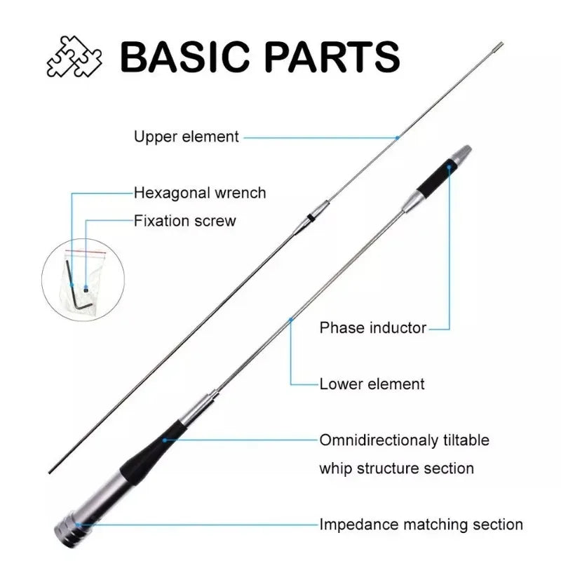 High Gain Antenna Diamond SG-7500 Dual Band VHF/UHF 144/430MHz Stainless Steel 150W 3.5/6.0dBi Antenna for Ham Car Mobile Radio