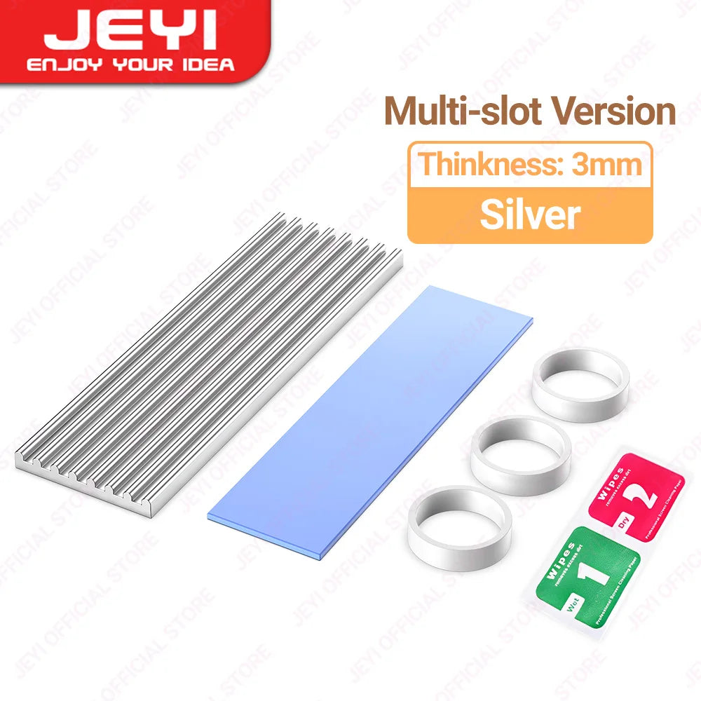 JEYI M.2 2280 SSD Heatsink Aluminum Cooler Multi-version NVMe Radiator with Thermal Pad,Dust Paper for PS5/PC/Laptop