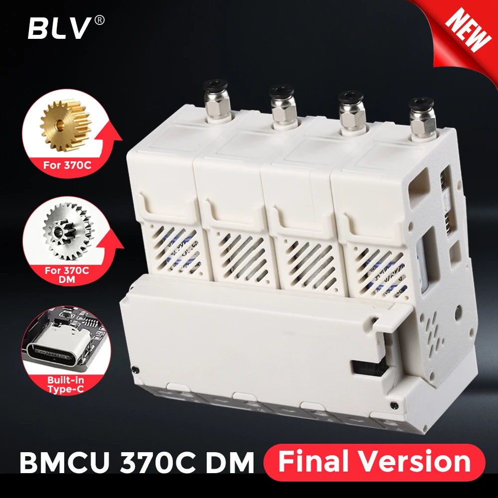 BLV BMCU Final 370C / 370C DM Upgrade Metal Gears, High‑Torque AMS Automatic Feeding MMU Solution for A1, A1 Mini, X1, P1 Series
