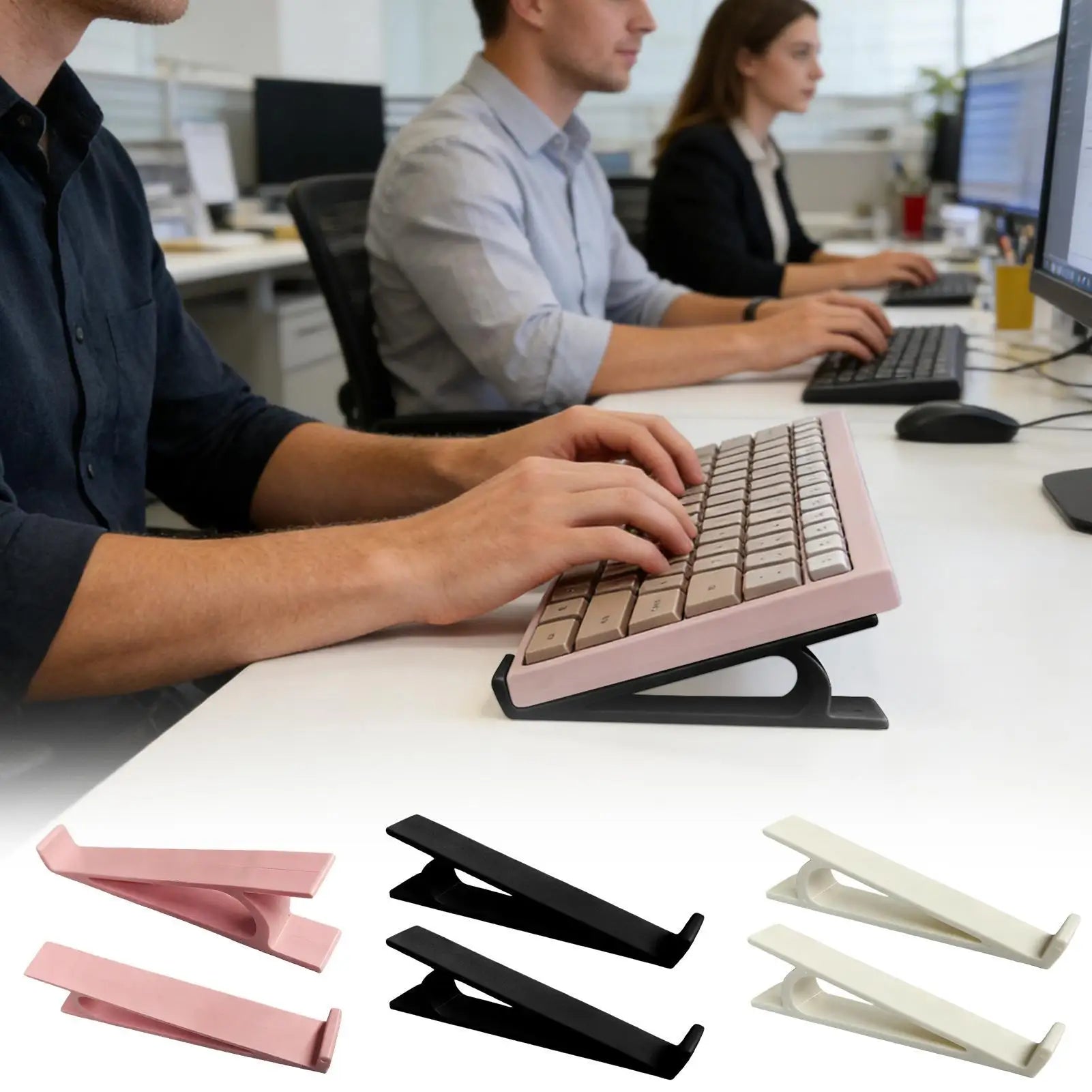 Keyboard Lift 2 Pieces Tilt Universal Support Computer Stand Keyboard Lifter for Desk for Student Teacher Women Men Daily Typing