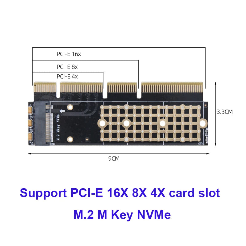 M.2 NVMe M-Key to PCIe 3.0 SSD Adapter Card  PCIe X4 X8 X16 For Desktop PC PCI-E Graphics Card Sot