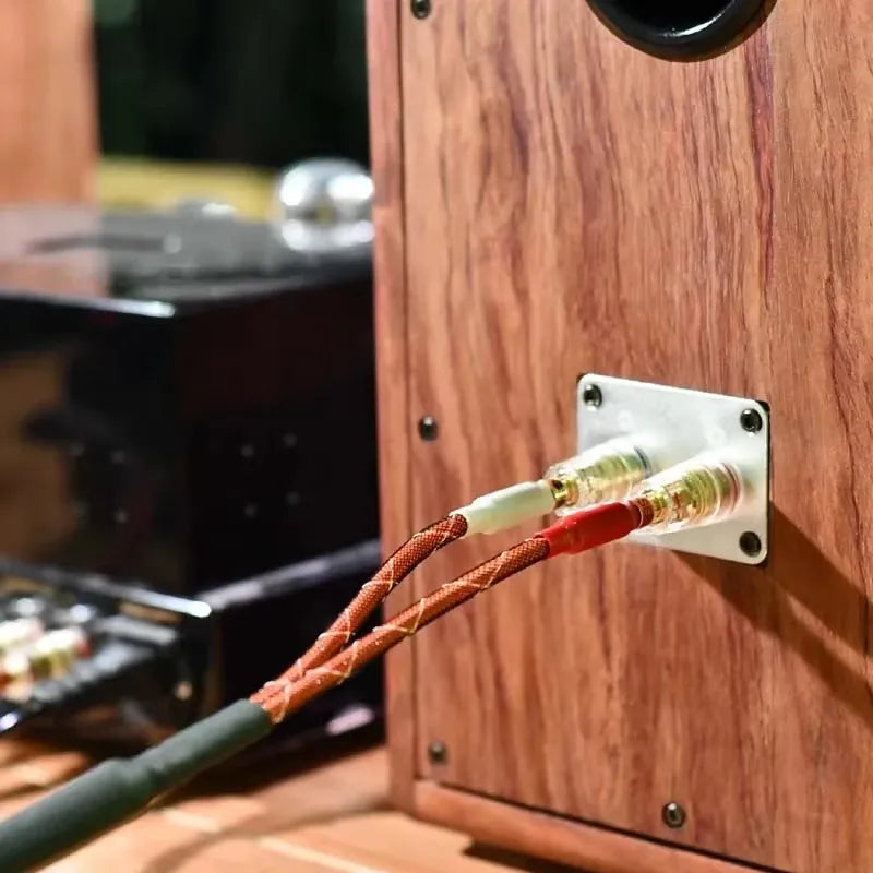 2-Way Audio Speaker Binding Post Crystal Pure Copper Wiring Terminal Box Banana Plug Connector For HiFi Amplifer DAC
