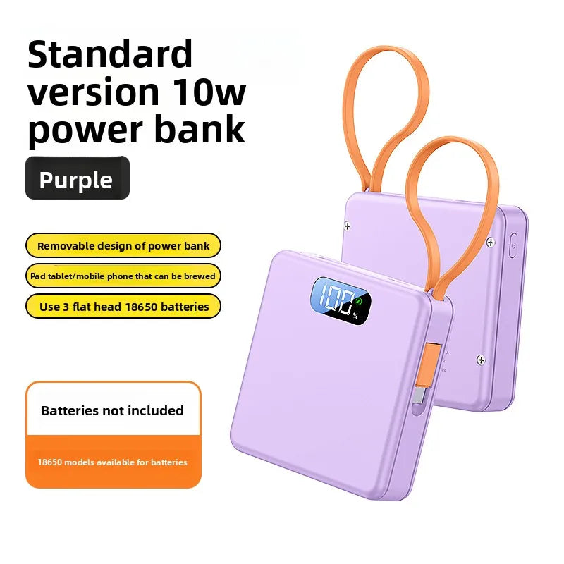 3 Slots 18650 Battery Box DIY Power Bank Charger Shell Fast Charging Case With Charge Cable Mini Solderless Power Supply Housing