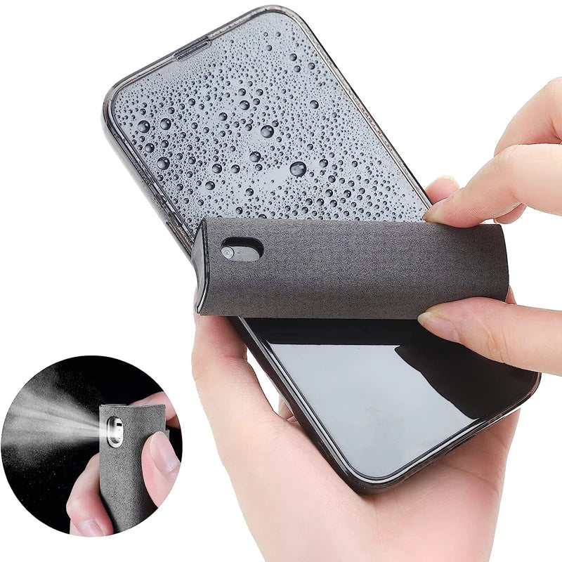 2-in-1 Microfiber Screen Cleaning Kit Empty Spray Bottle & Cleaning Cloth for Phone Tablet Laptop Computer
