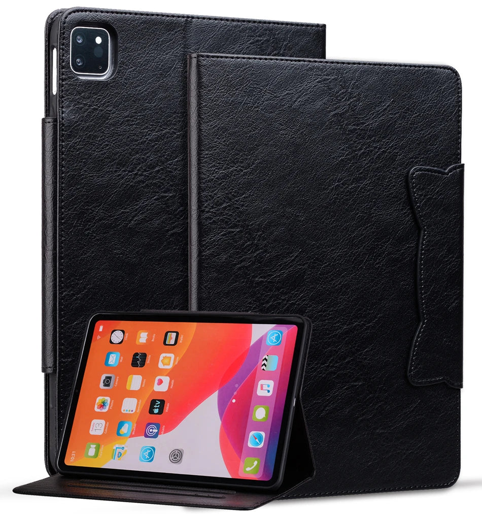 Card Slot Buckle Stand Tablet Case For iPad 2024 2025 10.2 10.9 11 12.9 13 inch Pro Air 4 5 6 7 8 9 10th Generation Cases Cover