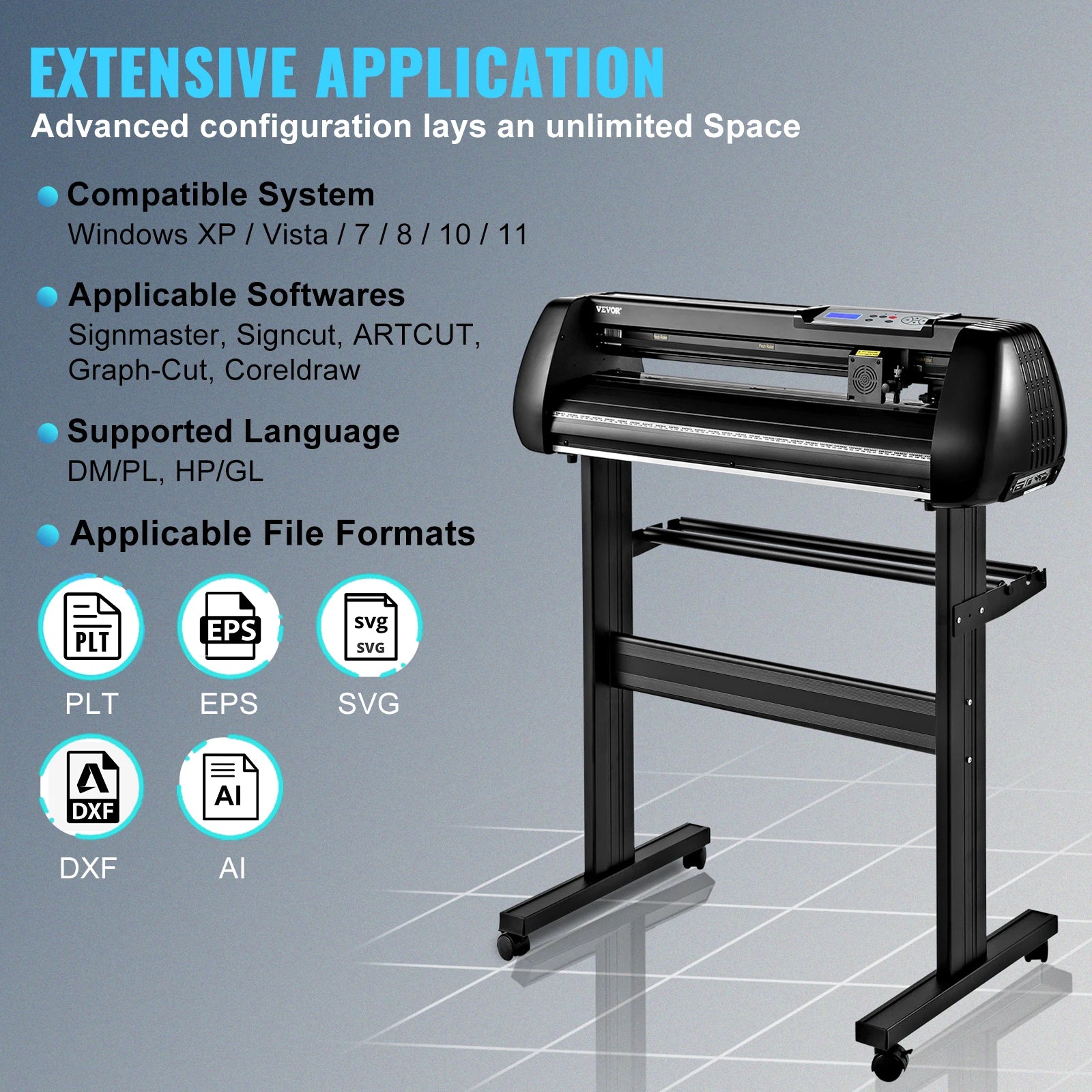 SucceBuy 28/34 Inch Vinyl Cutter Plotter Label Printer Sign Cutting Machine LCD Display Bluetooth SignMaster Software Kit Bundle
