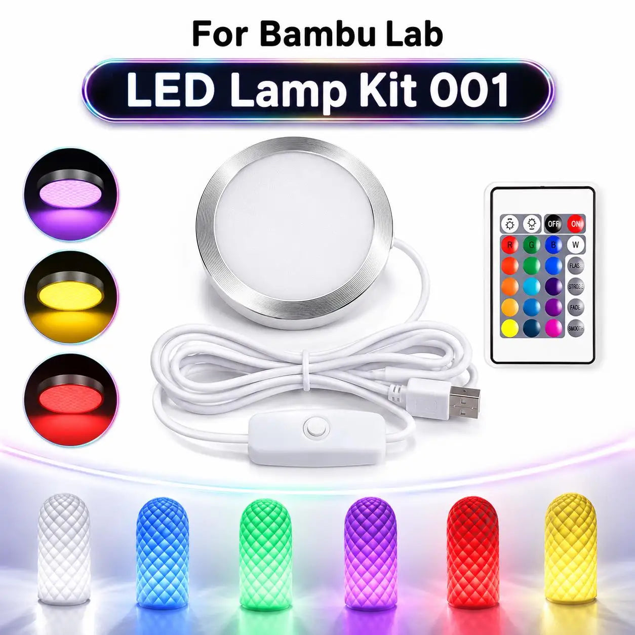 For Bambu Lab Led Lamp Kit 001 Adjustable Light Kit Led Light Parts Hardware DIY Model A1 Mini P1P P1S X1C 3D Printer Parts