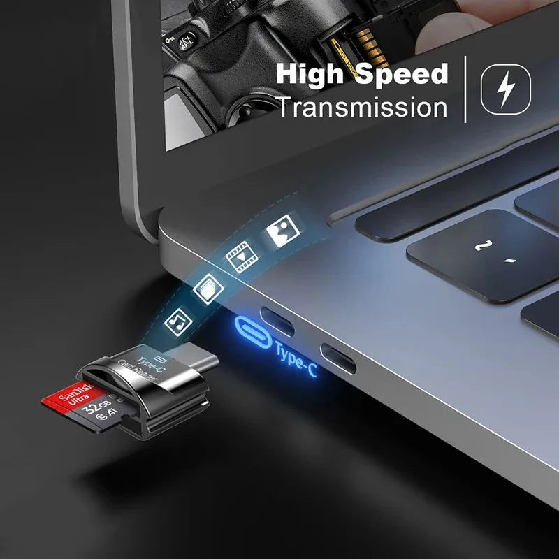 Plug and PlayType-CMini Mobile Phone Card Reader High SpeedTFCardOTGCard Reader High-Speed Stable Transmission