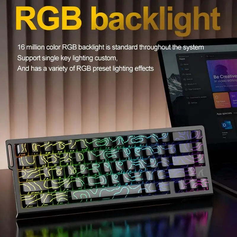 ATTACK SHARK X68HE Wired RGB Keyboard for PC Gaming with PBT Double-Shot Keycaps, 0.01mm Rapid Trigger Accuracy, 128K Scan Rate